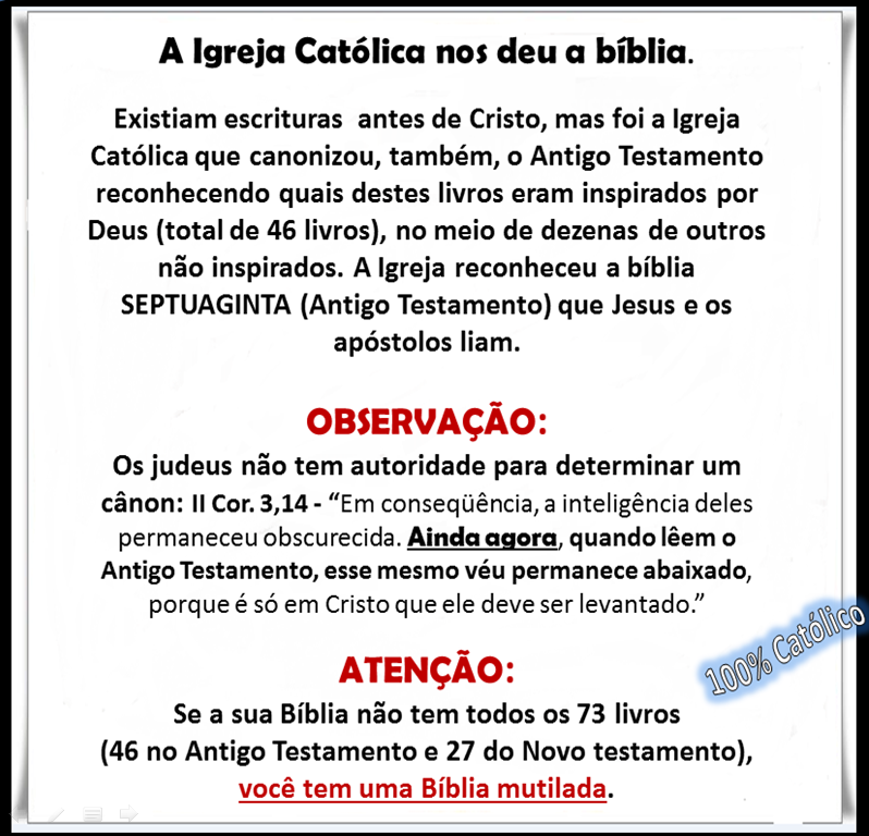 Como Entender que foi a Igreja Católica que fez a Bíblia 